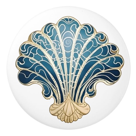 シェルビーチデコーキャビネット家具と引き出し セラミックノブ (正面)