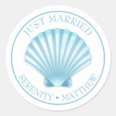 シェルビーチブ航海のルー結婚ズたった今結婚しました ラウンドシール (正面)