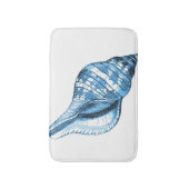 シェルビーチ沿岸海ブルーホワイトバスマット バスマット (正面縦)