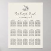 シェルビーチ結婚海の15テーブル座席表 ポスター (正面)