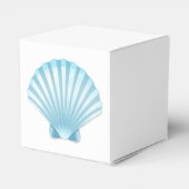 シェルビーチ航海のブルーエレガントな結婚式パーティー フェイバーボックス (裏面サイド)