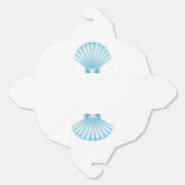 シェルビーチ航海のブルーエレガントな結婚式パーティー フェイバーボックス (見開き)