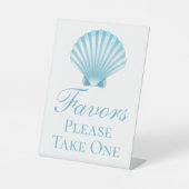 シェルビーチ航海のブルーエレガントな結婚祝い好意 台座サイン (正面)