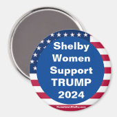 シェルビー女性がTRUMP 2024愛国磁石をサポート マグネット (正面/裏面)