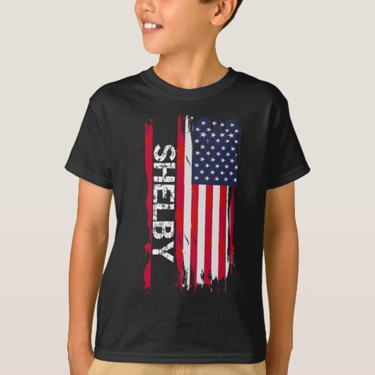 シェルビー フラッグ アメリカ Tシャツ (正面)
