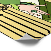 シェルビー, 1920年代のアールデコレディで黄色とオリーブ ポスター (角)