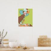 シェルビー、1920年代のキウイとブラウンのレディ ポスター (キッチン)