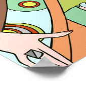 シェルビー、1920年代のキウイとブラウンのレディ ポスター (角)