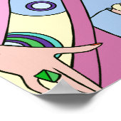 シェルビー、1920年代の女性ブルーとピンク ポスター (角)