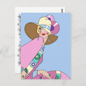 シェルビー、1920年代の女性ブルーとピンク ポストカード (正面/裏面)