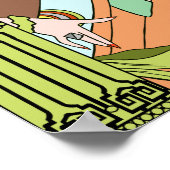 シェルビー、1930年代のキウイとブラウンのレディ ポスター (角)