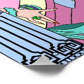 シェルビー、1930年代の女性ブルーとピンク ポスター (角)