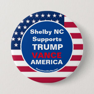 シェルビーNCがTRUMP VANCE AMERICAをサポート 缶バッジ