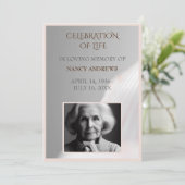 シェルピンクの葬儀追悼式 招待状 (スタンド正面)