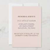 シェルピンクの葬儀追悼式 招待状 (裏面)