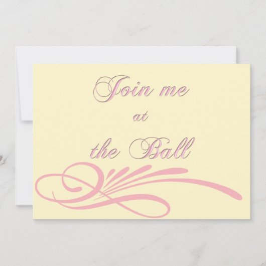 シェルピンクデバタンボール招待状 招待状 (正面)