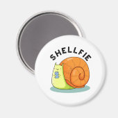 シェルフおもしろいカタツムリ自撮 マグネット (正面/裏面)