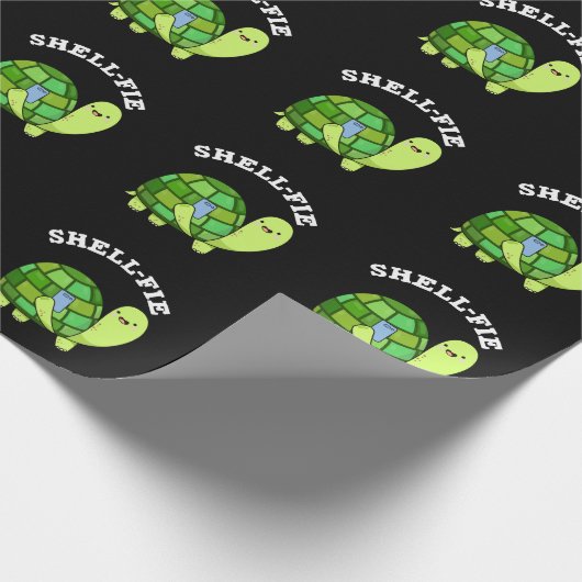 シェルフィーおもしろいトガメ自撮パンプンダークBG ラッピングペーパー (角)