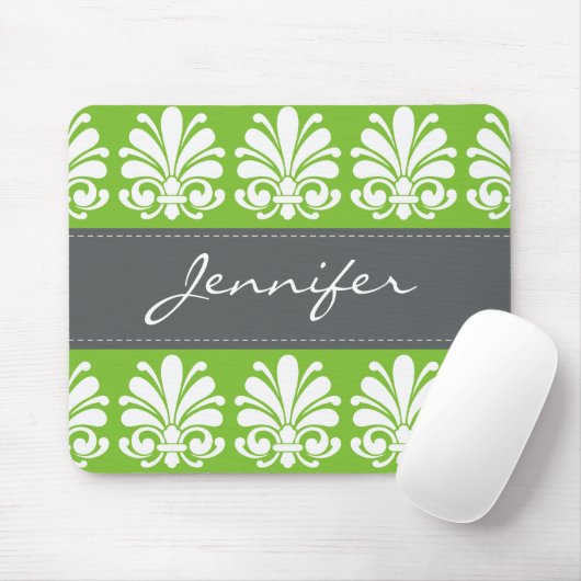 シェルフェミニンフローリッシュダマスクパーソナライズされた マウスパッド (マウス)