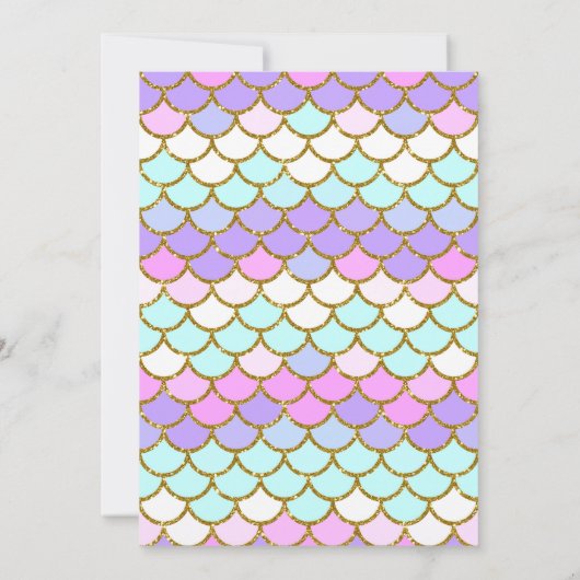 シェルブシーシェルとマーメイド誕生日 招待状 (裏面)