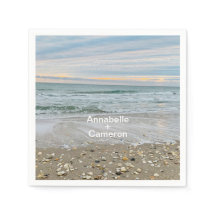 シェルブルービーチサンライズ結婚ズナプキンス