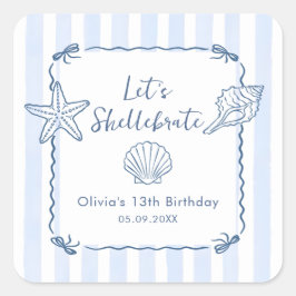 シェルブレイトする貝殻の誕生日 スクエアシール