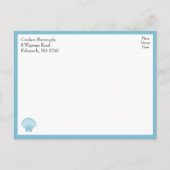 シェルブ航海のルーターコイズビーチ結婚式 インビテーションポストカード (裏面)