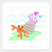 シェルミットカニスクエアステッカー スクエアシール (正面)