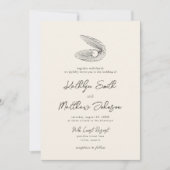 シェルモダンビーチ海宛先ウェディング 招待状 (正面)