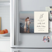 シェルモダンビーチ海結婚式の日付の保存 マグネット招待状