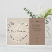 シェルラブハートブラウン結婚式招待状 招待状 (スタンド正面)