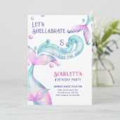 シェルラブレートマーメイドテールワイルドザシー誕生日 招待状 (スタンド正面)