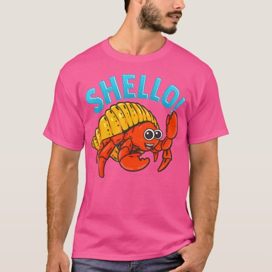 シェルロ貝プンおもしろいセミットカニ海シェルF Tシャツ (正面)