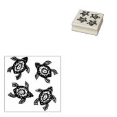 シェル上の4匹のウミガメの抽象芸術マークをグループ化 ラバースタンプ (押印)