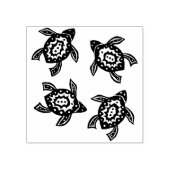 シェル上の4匹のウミガメの抽象芸術マークをグループ化 ラバースタンプ (インプリント)