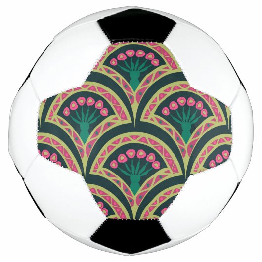 シェル型の緑のパターン サッカーボール (正面)