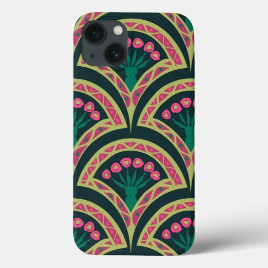 シェル型の緑のパターン Case-Mate iPhoneケース (裏面)