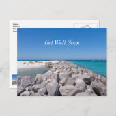 シェル島防波堤の真ん中での回復おめでとうポストカード ポストカード (正面/裏面)