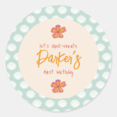 「シェル振動」沿岸ビーチパーティーテーマ ラウンドシール (正面)