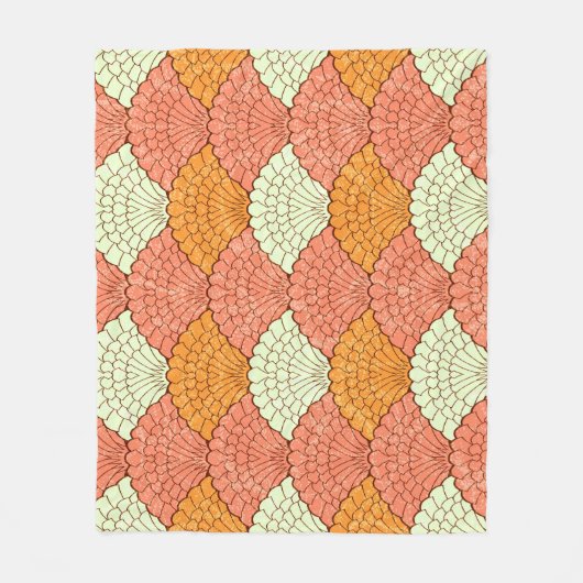 シェル眼鏡：抽象芸術海模様 フリースブランケット (正面)