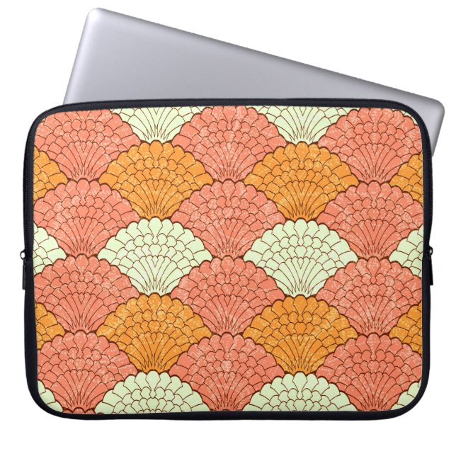 シェル眼鏡：抽象芸術海模様 ラップトップスリーブ (正面)