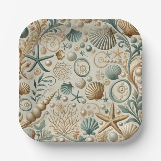 シェル7インチ紙プレートザパールコーストEle ペーパープレート (正面)