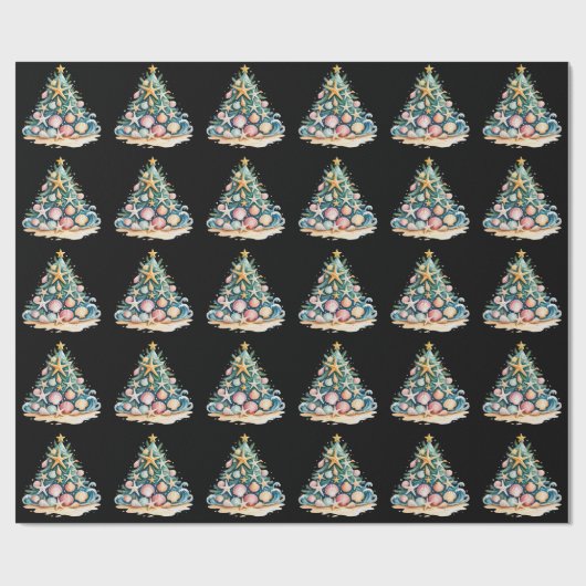 シェル シェルズ クリスマスツリー 海 水 星の形のヒトデ ラッピングペーパー (フラット)