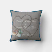 シェル&ハートオンビーチカスタムウェディングピロー クッション (裏面)