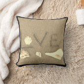 シェル&ハートオンビーチカスタムウェディングピロー クッション (ブランケット)
