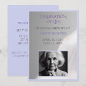 シェル ライト パープル 追悼式 ご案内 招待状 (正面/裏面)