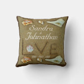 シェル&ラブオンビーチカスタムウェディングピロー クッション (裏面)