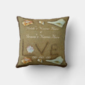 シェル&ラブオンビーチカスタムウェディングピロー クッション (裏面)