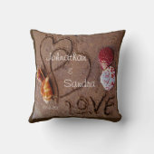 シェル&ラブオンビーチカスタムウェディングピロー クッション (裏面)