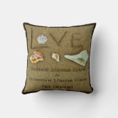 シェル&ラブオンビーチカスタムウェディングピロー クッション (裏面)